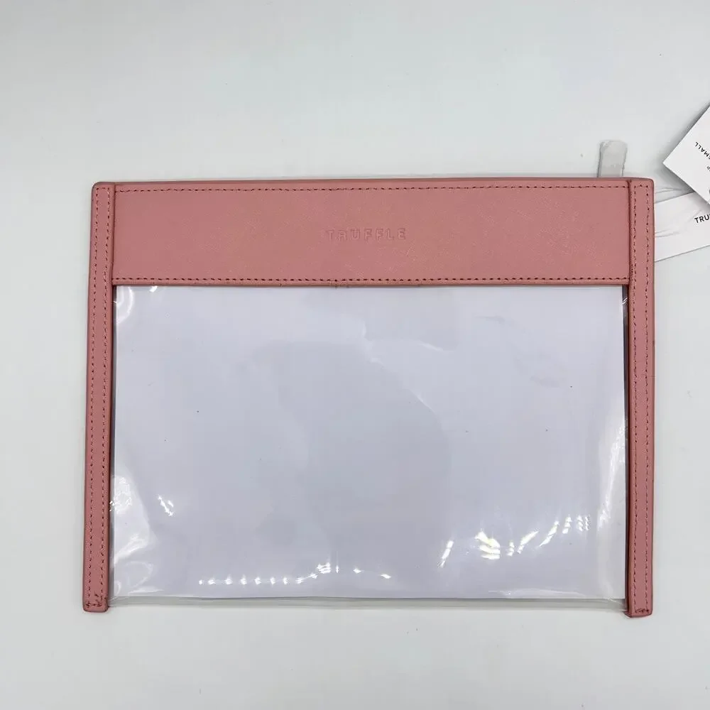 NWT Truffle Co Clarity Clutch Small Pink Clear TSA Approved Travel Makeup Bag